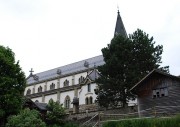 Vue extérieure de l'église de Heitenried. Cliché personnel