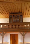Vue de l'orgue Kuhn de l'église d'Aetingen. Cliché personnel (juillet 2010)