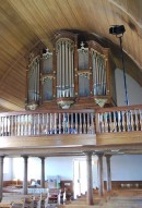 Vue de l'orgue Armin Hauser (2000) de l'église de Bolligen. Cliché personnel (sept. 2010)