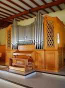Vue de l'orgue Metzler de l'église de Wiggen. Cliché personnel (début oct. 2010)