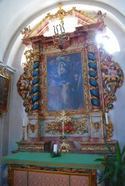 Un autel secondaire baroque, nef côté Sud. Cliché personnel