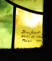 Signature des vitraux de P. Duckert. Cliché personnel