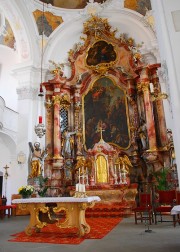 Le maître-autel peint en 1752 par Franz Georg Hermann. Cliché personnel