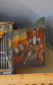 Volet droite de l'orgue: un ange musicien. Cliché personnel