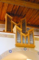 Vue de l'orgue Felsberg (1974) à Sils-Maria. Cliché personnel (juillet 2011)