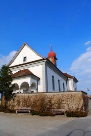 Vue de l'église de Ufhusen (baroque tardif). Cliché personnel (mars 2012)