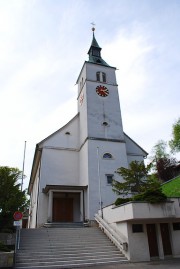 Vue de l'église de Grellingen. Cliché personnel (avril 2012)