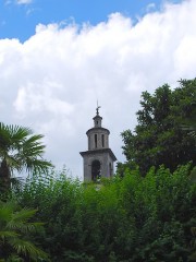 Vue extérieure du campanile de l'église (Intragna). Cliché personnel (juin 2012)
