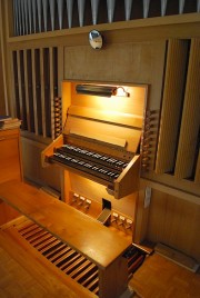 Console de l'orgue Metzler. Cliché personnel