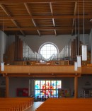 Vue de l'orgue Kuhn/Mathis/Gaida (1939-2012) de l'église cathol. d'Amriswil. Cliché personnel (automne 2012)