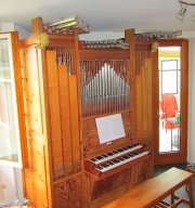 Vue globale de l'orgue privé d'étude à Cernier. Cliché aimablement mis à disposition
