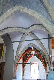 Détails des voûtes d'une chapelle ancienne, vers le choeur. Cliché personnel