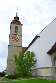 Vue de l'église réformée de Kirchberg. Cliché personnel (2012)