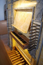La console de l'orgue de choeur. Cliché personnel privé