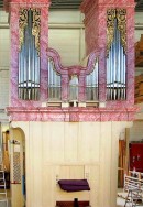Le grand orgue en restauration chez Mathis. Source: site Mathis, en avril 2016