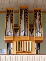 Temple des Brenets, l'orgue Kuhn (1967). Cliché personnel