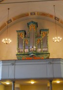 Vue de l'orgue Füglister actuel à Eggerberg. Cliché personnel (juillet 2018)