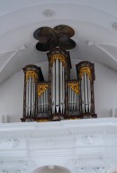 Vue de l'orgue Füglister de l'église des Ursulines (Brigue). Cliché personnel