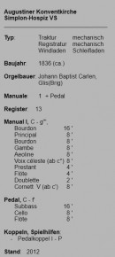 Les jeux de l'orgue selon le site bâlois de M. P. Fasler
