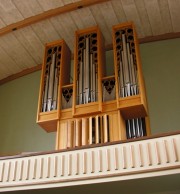 Temple des Brenets, l'orgue (grande photo). Cliché personnel