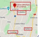 Situation géographique, La Sarraz. Source: www.google.ch/maps/place/Eglise+catholique+de+La+Sarraz/