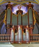 Vue de l'orgue du Temple de Lutry. Cliché personnel (en 2006)