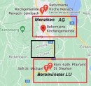 Carte pour Beromünster / Menziken: distance. Source: https://www.google.ch/search