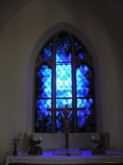 Autre vitrail de l'église catholique de Tramelan. Cliché personnel