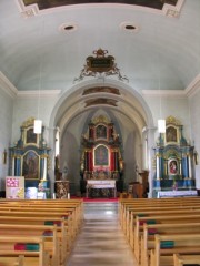 Vue intérieure de l'église de Vaulruz. Cliché personnel