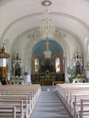 Vue intérieure de l'église de Montbovon. Cliché personnel