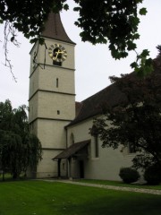 Vue de l'église réformée d'Utzenstorf. Cliché personnel