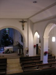 L'intérieur de l'église de Rue vu depuis la tribune de l'orgue. Cliché personnel