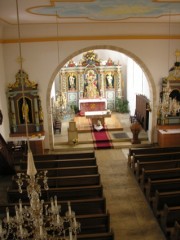 La splendide nef de l'église de Bure, depuis la tribune de l'orgue. Cliché personnel
