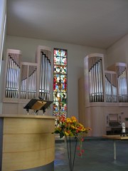 Vue d'ensemble de l'orgue et de la chaire. Cliché personnel