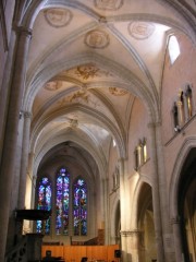 Vue intérieure de l'église de Moudon. Cliché personnel