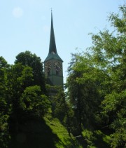 La Stadtkirche de Burgdorf depuis la ville. Cliché personnel