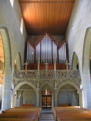 Le grand orgue Kuhn vu de la nef. Cliché personnel