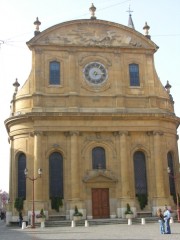 La façade baroque du Temple d'Yverdon-les-Bains. Cliché personnel