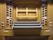 Temple de Couvet, console de l'orgue. Cliché personnel