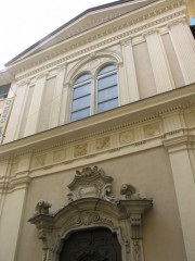 Façade de l'église San Carlo Borromeo de Lugano (baroque). Cliché personnel (sept. 2007)