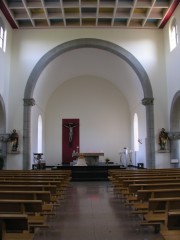 Vue intérieure de l'église de Courtion, nef principale. Cliché personnel