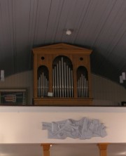 Vue de l'orgue de face (le relief sculpté de P. Brunschwig est bien visible). Cliché personnel