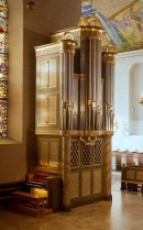Vue de l'orgue de choeur Ryde-Berg de la cathédrale d'Oslo. Crédit: www.ryde-berg.no/