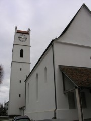 Vue de l'église de Büren an der Aare. Cliché personnel (19.01.2008)