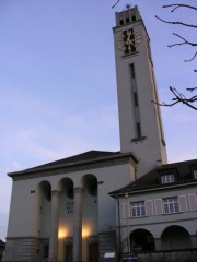 Vue de la Friedenskirche d'Olten. Cliché personnel (janvier 2008)