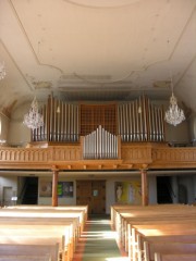 Vue d'ensemble de la nef en direction de l'orgue Metzler (1950). Cliché personnel