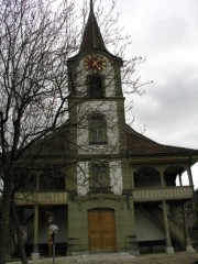 Une dernière vue de l'église réformée de Krauchthal. Cliché personnel (mars 2008)