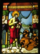 Détail d'un vitrail Renaissance à Muri (cloître de l'abbaye). Cliché personnel (en 2007)