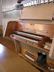 Autre vue de la console de l'orgue. Cliché personnel