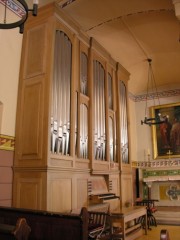 Autre vue de cet orgue Kuhn de la crypte de la Trinité, Berne. Cliché personnel